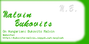 malvin bukovits business card